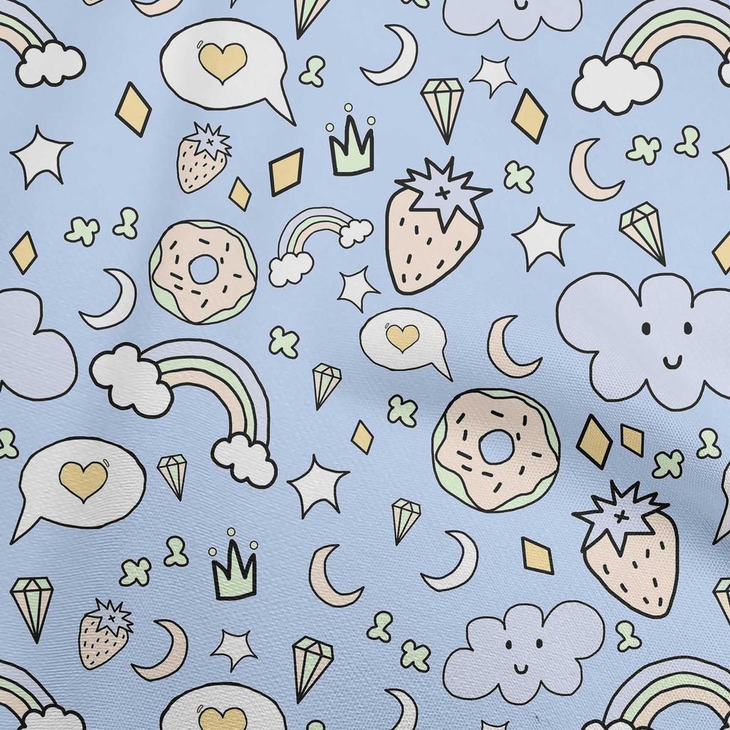 oneOone Cotton Poplin Amethyst Fabric Kawai Diy Clothing Quilting Fabric Print Fabric By Yard 42 Inch