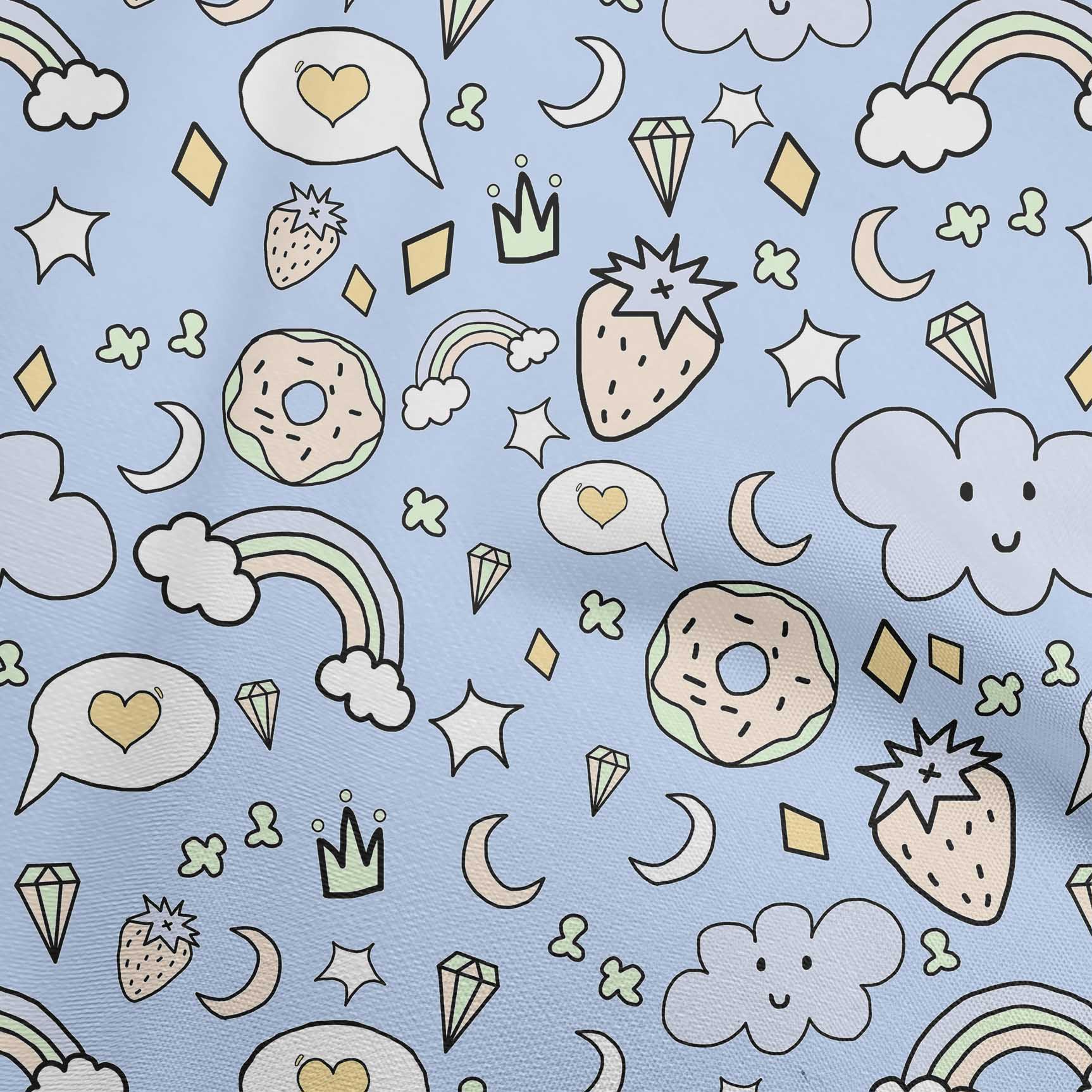 

oneOone Бавовняний поплін Аметист Тканина Kawai Diy Одяг Тканина для стьобання Тканина з принтом 42 дюйми 42 Inch Wide - Viscose Chiffon небо синє кольору