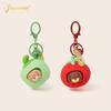 Tomato Green Pepper Dachshund Silicone Keychain With Playful Design Squeezable