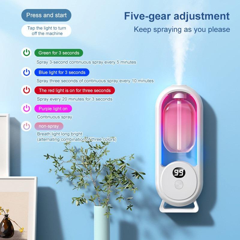 Fragrance Machine Rechargeable Digital Display Automatic Air Aroma Diffuser Essential Oil Humidifier