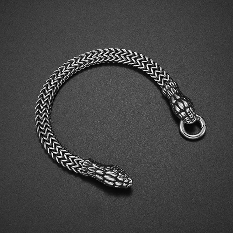 Lion head animal bracelet for men stainless steel braided chain wristband bracelet fashion hip hop jewelry