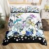 Dragonfly Comforter Cover Queen Size Bedding Set for Kids Boy Girl Room Decor Duvet Cover Set Quilt Cover 3 Piece Full King Size