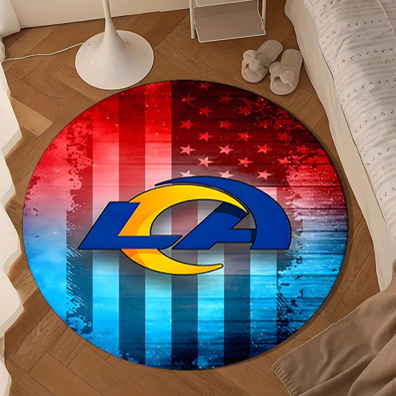 1PC rug Rams Team Spirit Round mat Home Decor, Chair rug For livingroom,Bedroom, doormat home decor Birthday Gift Christmas Gifts