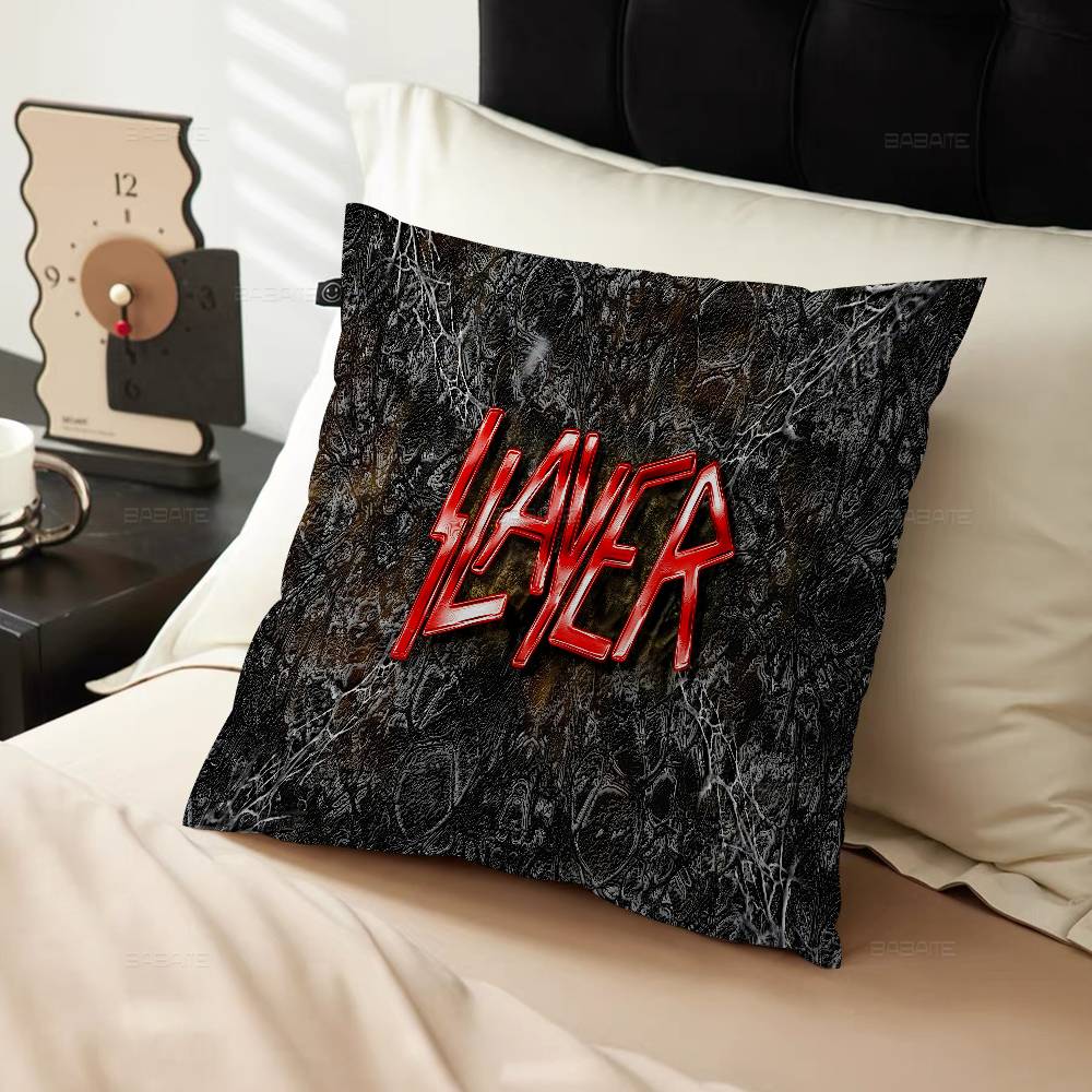 S-Slayer Heavy Metal Band Pillow Cover For Bedroom Room And Living Room Sofa Decorative Cushion Cover
