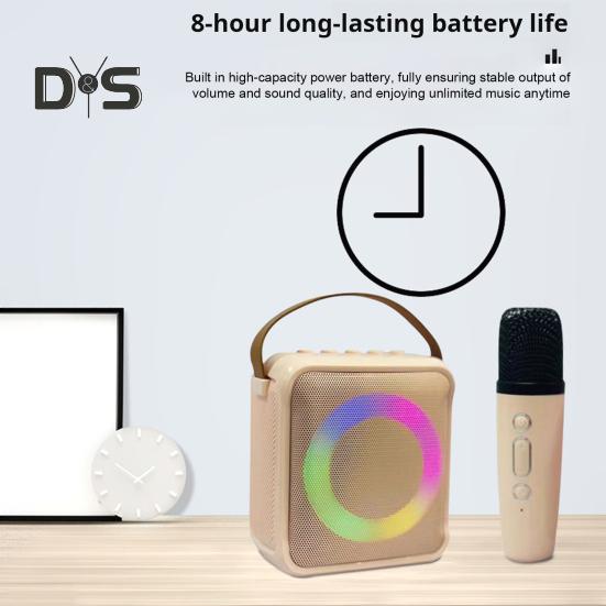 Bluetooth-kompatibel Lautsprecher mit Mikrofone Kit Schnelle Verbindung Verzögerung-Freies Surround Sound Effekte Mini Karaoke Maschine Spielzeug