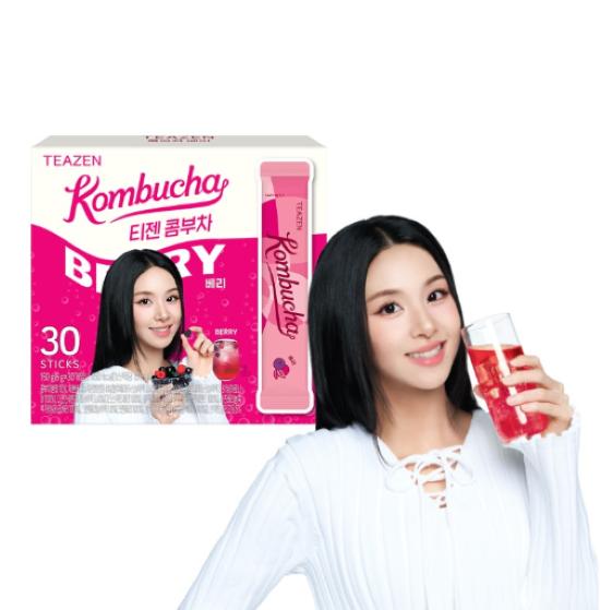 Teazen Kombucha 30 Sticks TWICE Fotokarten Edition | Koreanisches Getränkepulver mit zufälliger Fotokarte