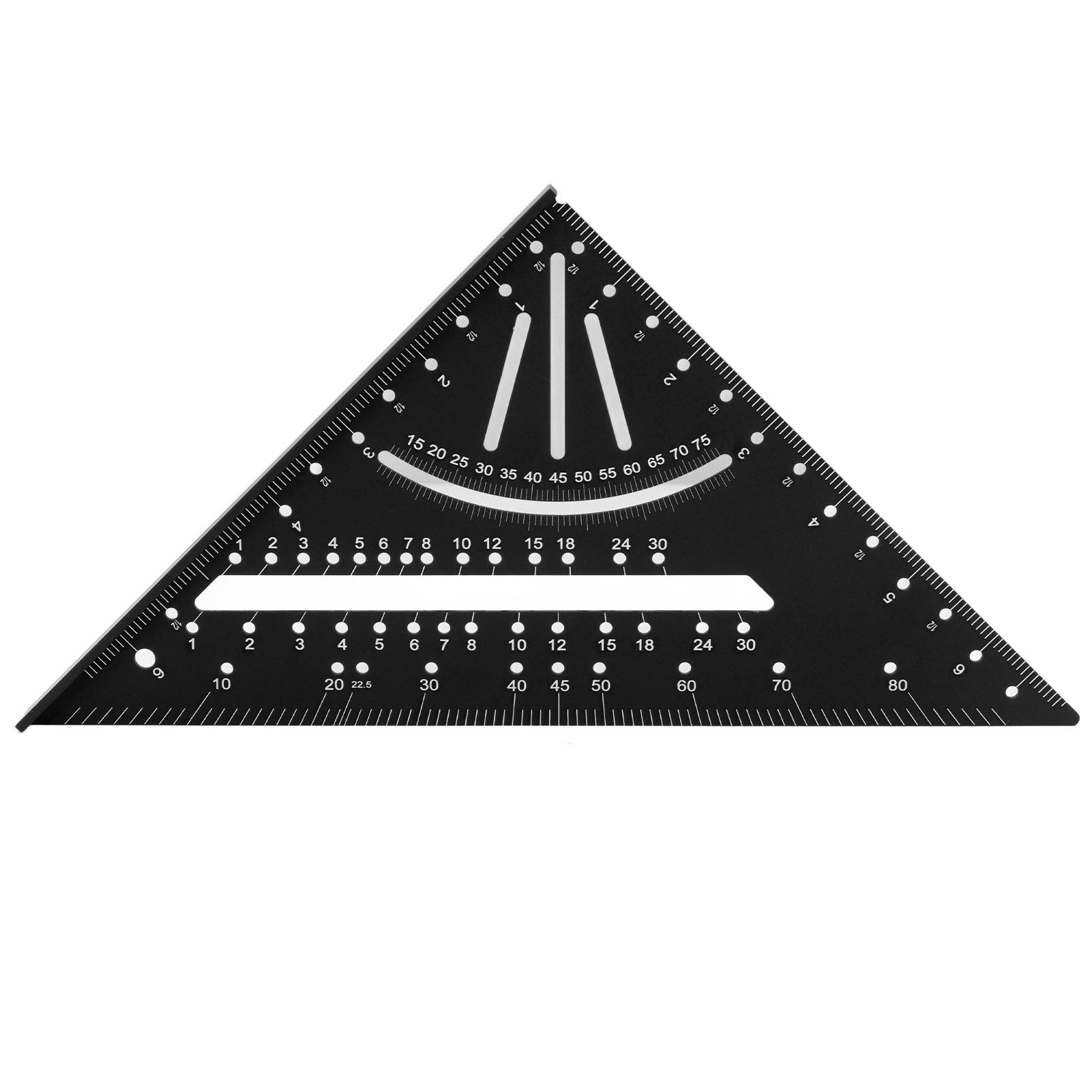 

7 дюймов 90 градусов стропильный квадрат транспортир алюминиевый сплав деревообработка треугольная линейка многоугольная