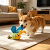 Stuffed Bee Dog Toy Squeaky Canvas Bee Dog Chew Toy with Rope Knot Interactive Tug-of-War Toy for Puppy Teething Boredom Relief