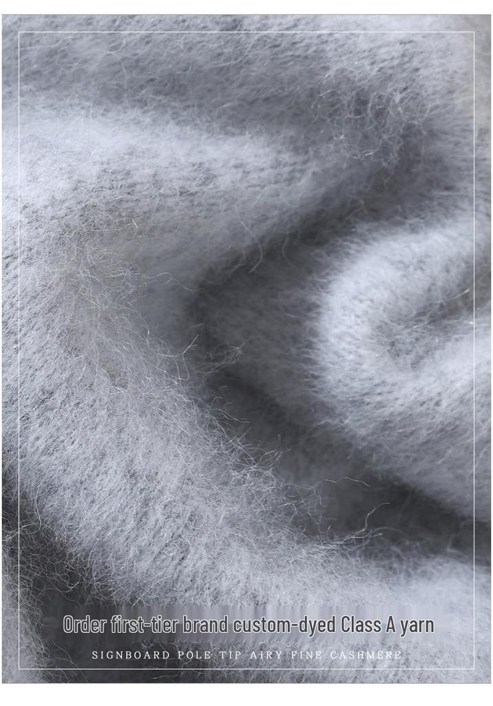 Maglione da donna taglie forti con scollo rotondo in visone e cashmere