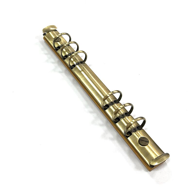 

A5 Metal Ring Binder Clips with Bamboo Back Panel 6 Detachable Buckle Loose-leaf Binding Strip for Data Book Album Notebook Inner Diameter 15mm бронзовый