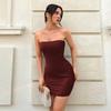 Donna Festa Festa Mini Gonna di Raso Tubolare Stretto Sexy Vestito