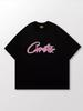 Oversize bomulls-T-shirt med Y2K-tryck