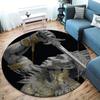 Retro Line Roman Warrior Round Area Rug,Carpet Rug for Living Room Bedroom Sofa Playroom Decor,Non-slip Floor Mat