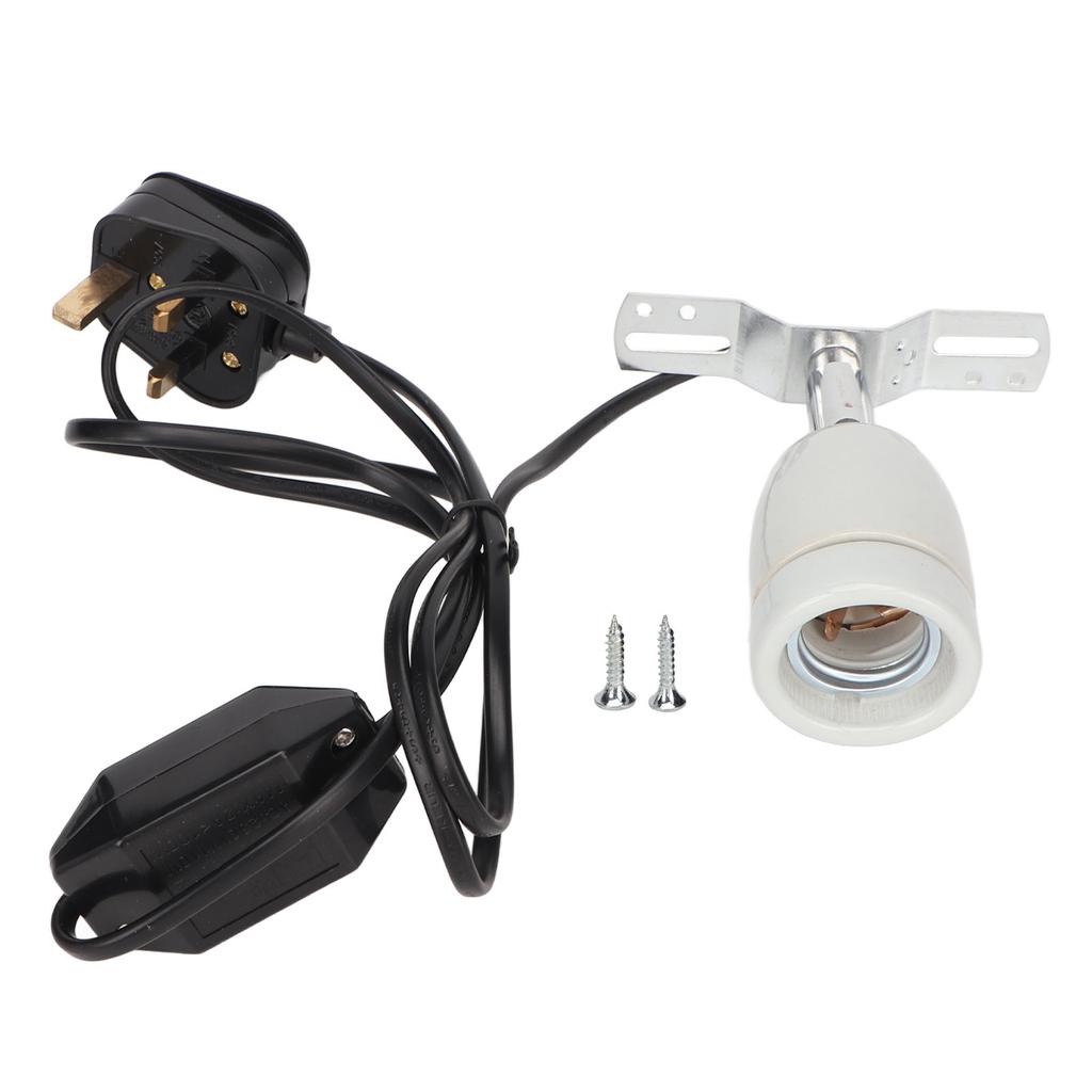 Reptile Ceramic Heat Lamp Holder E27 400W Rotatable Ceramic Heating Bulb Base with Switch