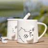Mugs Female Spoon Coffee Cup Ceramic Couple Style Simple Household Drinking Cup Breakfast Milk Tea Cup
