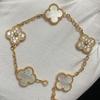 Nuova Versione Bracciale Quadrifoglio Cinque Fiori Agata Rossa Naturale Madreperla Bianca Bracciale da Donna Bracciale Laser