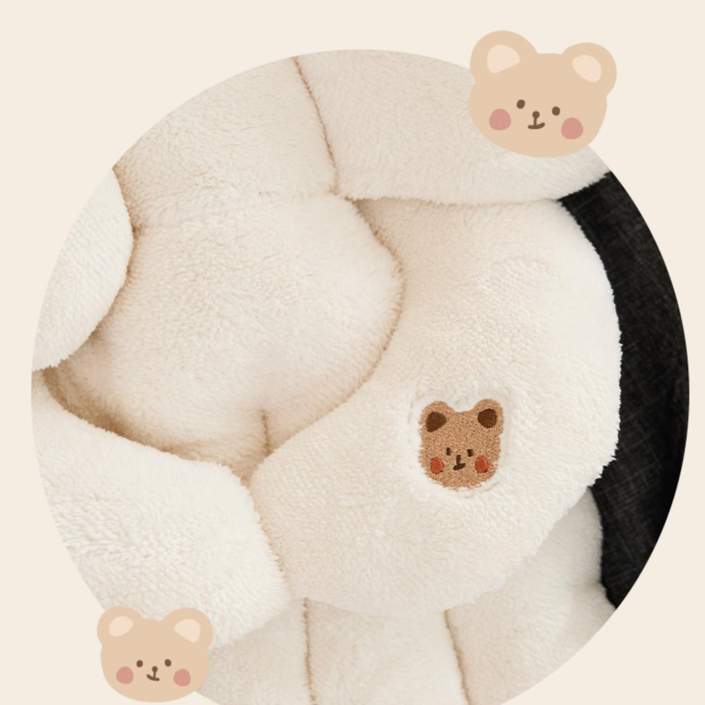 

2025 Newins Embroidered Velvet Baby Stroller Cushion, Warm & Thick for Autumn/Winter 65x37 cm