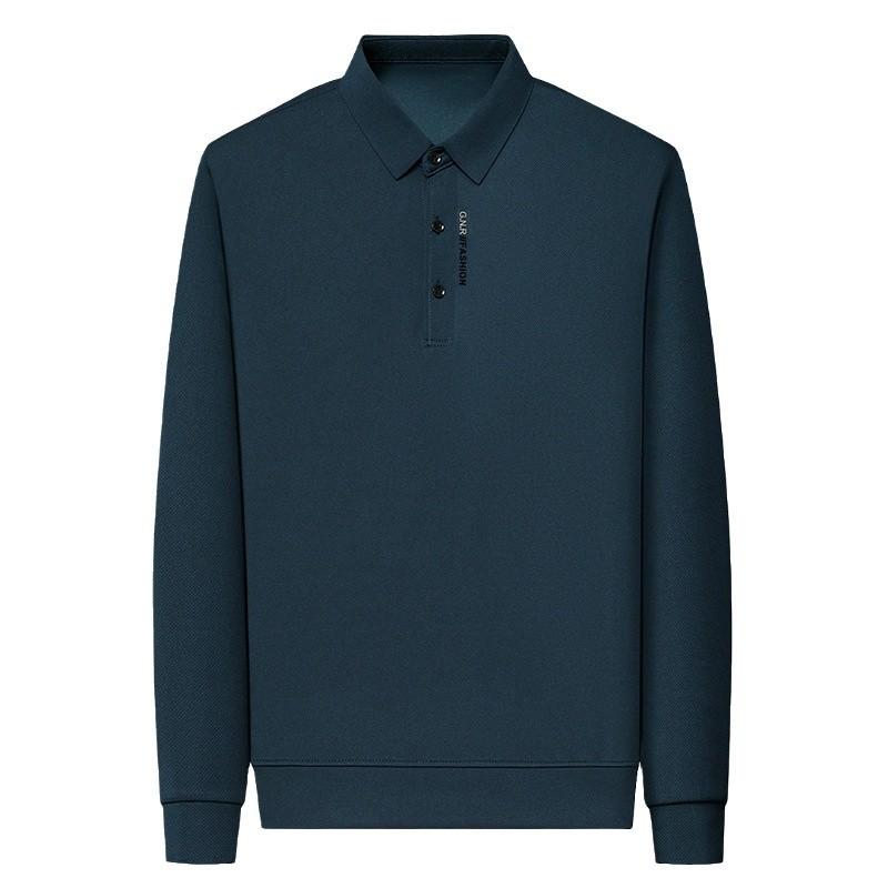Men'S Long Sleeve T-Shirt Lapel Business Casual Polo Shirt Men'S Thin Top T-Shirt