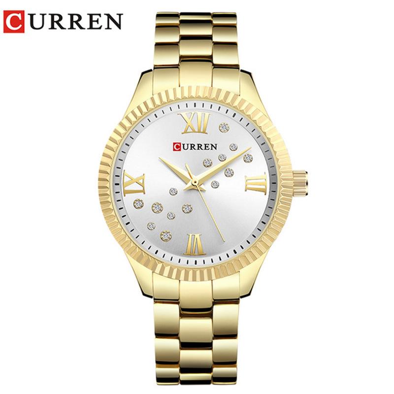 CURREN Nouvelle Montre Femme Tendance Marque Haut de Gamme Luxe Dame Fille Montre-bracelet Or Rose Bracelet Acier Inoxydable Montre Féminine Cadeau