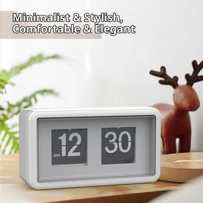 1PC Retro Style Flip Clock Classic Mechanical-Digital Display Battery Powered , Home & Office Decor Timepiece