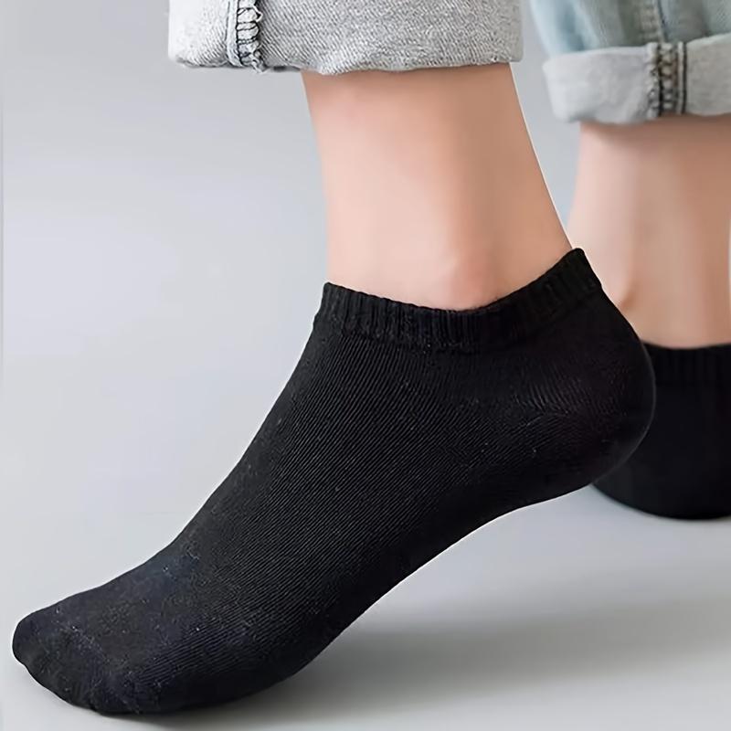 high quality15 Pairs Simple Unisex Solid Socks, Soft & Lightweight Low Cut Socks, Women's Stockings & Hosiery