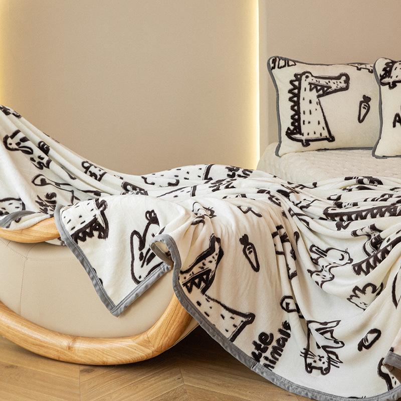 Milk Velvet Double-Sided Fleece Blanket: Office Nap, Sofa, Thick, Warm Style