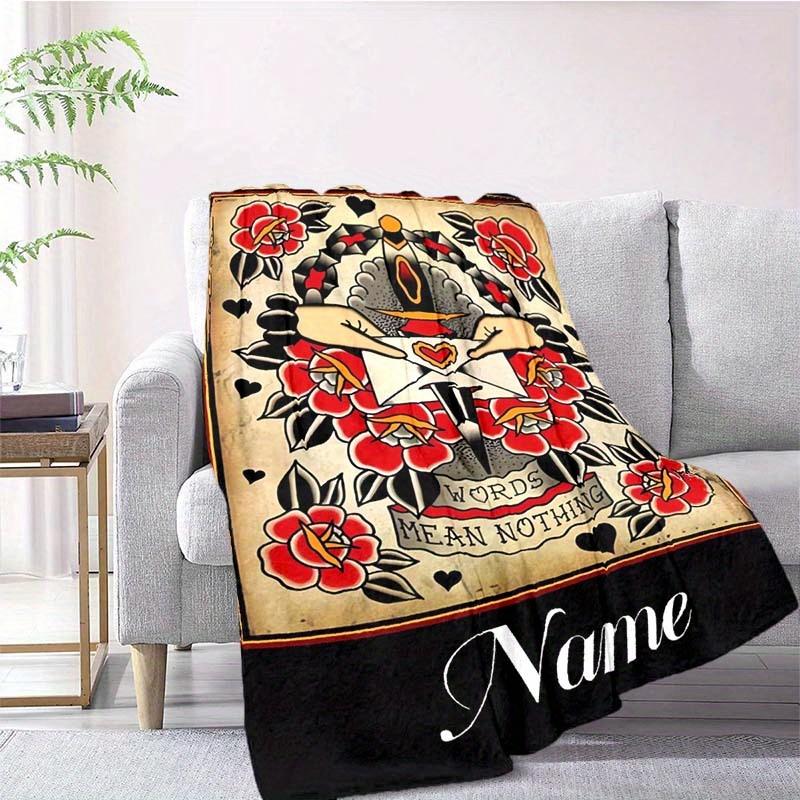 Tattoo Customize Your Name Blanket Warm Comfortable And Soft Blankets Are Suitable For Home Lunch Break Blanket Office Sofa Sofa Gift To Relatives And