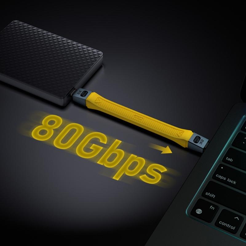 240W 80Gbps USB4 2.0 Short USB C To USB C Cable Fast Charging Type C Data Transfer 8K Data Charging Extension Cable