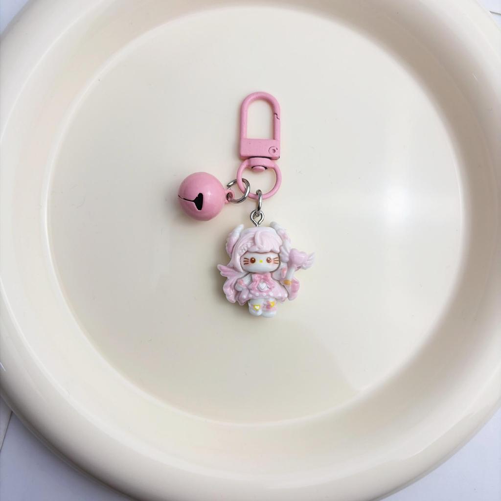 Adorable Cartoon Girl Keychain Bag Pendant - Cute Gift for Friends & Students