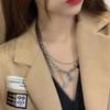 Hip-hop double-layer bear necklace female niche design smiley face collarbone chain 2025 new pendant neck chain