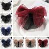 Convenient Bowknot Net Bun Snood Vintage Hair Clips Sweet Hair Bun Cover  Women Spring