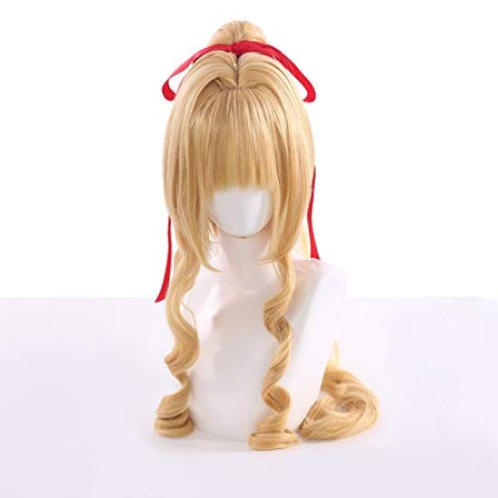 cosplay floral leaf with long curly perfect for events 2 bonus items Heat-resistant wig, color, bun, hair, +