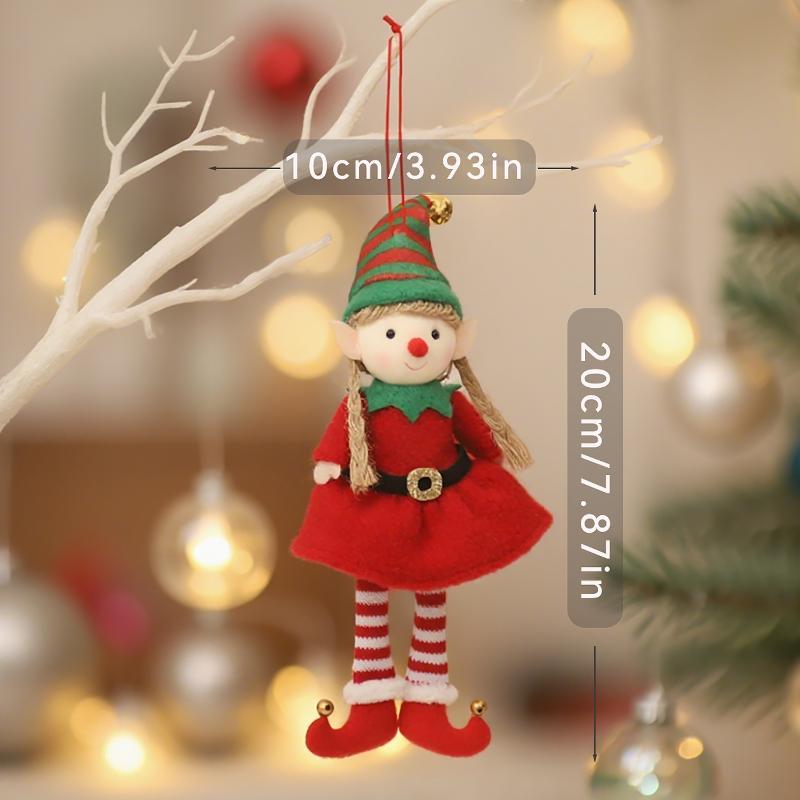 

1Pc Christmas Elves Stuffed Plush Dolls Hanging Ornaments Xmas Tree Party Decor Cute Boy Girl Elf Hanging Pendants Gift New Year