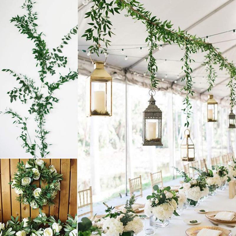 Künstliche Weidenblätter, Hängegirlande, Rattan, künstliche Pflanzen für Zuhause, Hochzeit, Party im Freien