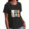 Cute Cats With Food Wounisex's Cotton T Shirt, Pure Cotton HighQuality Printing, Durable, Casual And Fashionable, Lovely Kitten Design With Bubble Tea