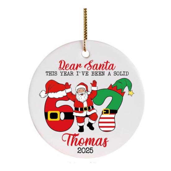 

Рождественская подвеска в полоску, номер 6 7, шарм, 2D акриловая подвеска для подвешивания, праздничное украшение для вечеринки, дома, праздничного настроения