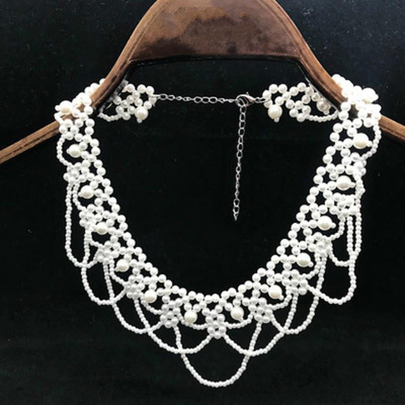 New Fashion Jewelry Chains Imitation Pearl Necklaces for Women Party Wedding Bride Necklace
