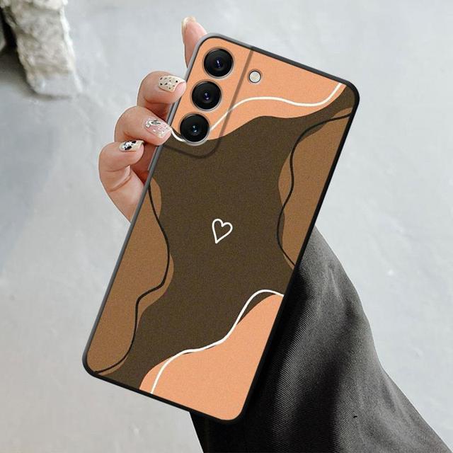Pouzdro na telefon Samsung Galaxy S23 S22 S21 S20 Fe Ultra S10 S9 S8 Plus Note 20ultra 10plus Fashion Brown Love Wood Grain Texture