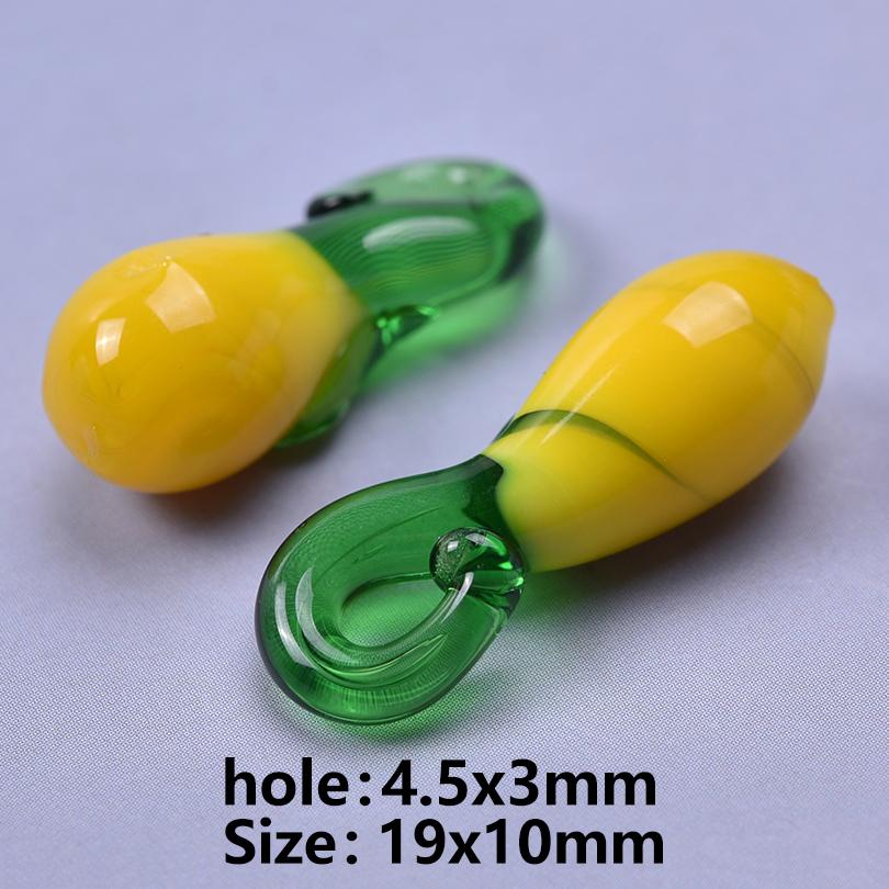 15pcs Mixed Glass Pepper Cherry Cabbage Pendants For Jewelry Making Supplies Red Apple Fruit Charm Pendant DIY Keychain Material