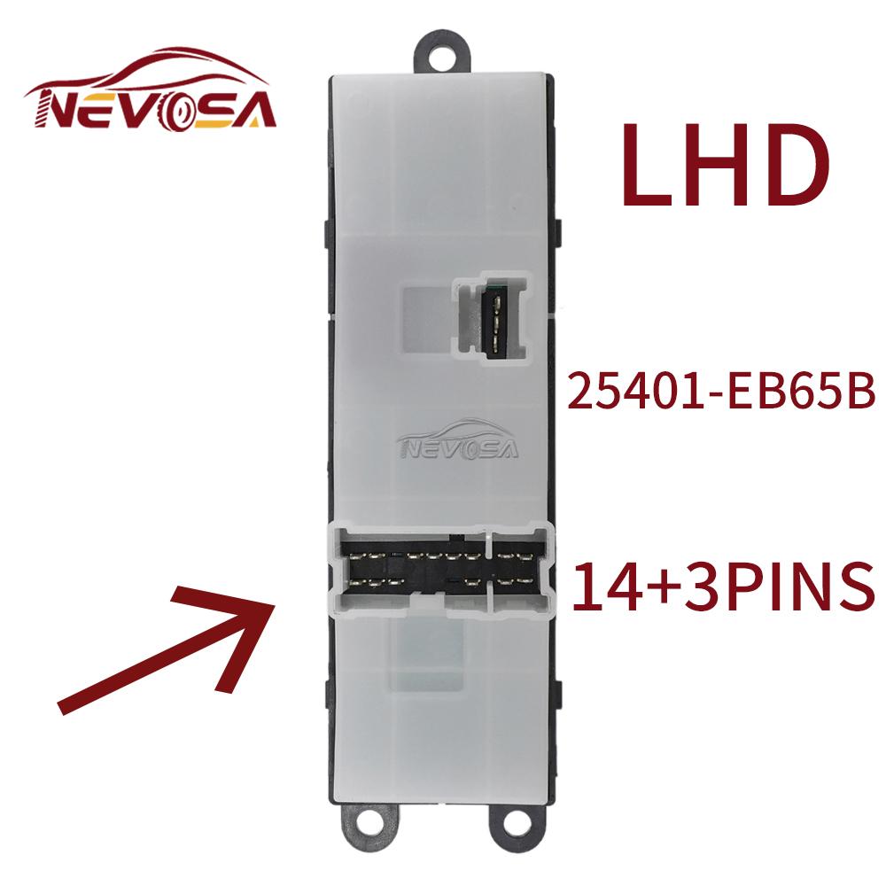 25401-BB65B For Nissan Qashqai J10 Navara D40 Pathfinder R51 Car Power Window Control Switch Button 25401-JD001 25401BB65B LHD