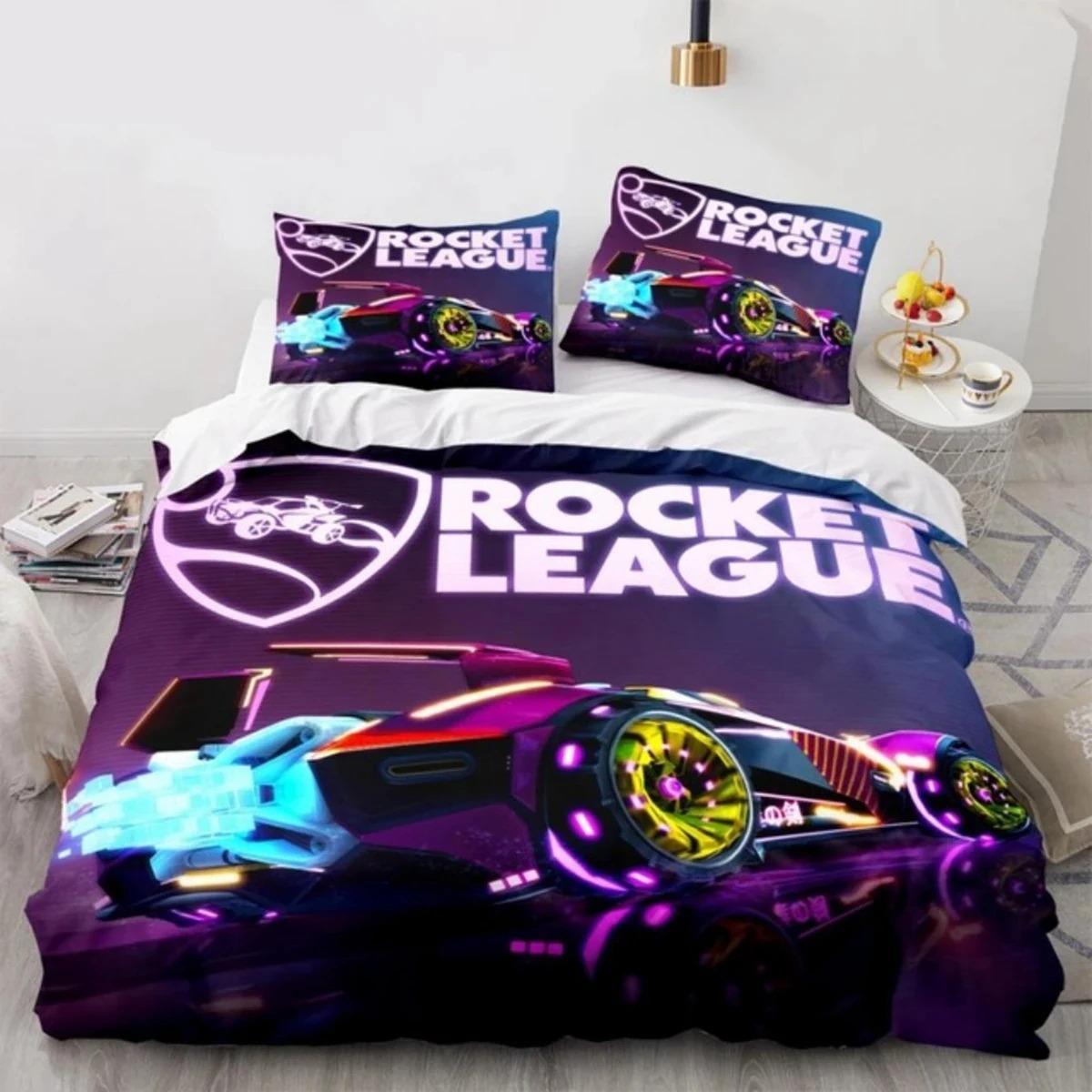 

3D Print Game League Rocket Bedding Set Boys Girls Twin Queen Size Duvet Cover Pillowcase Bed Kids Adult Home Textileextile 70x133cm 2pcs