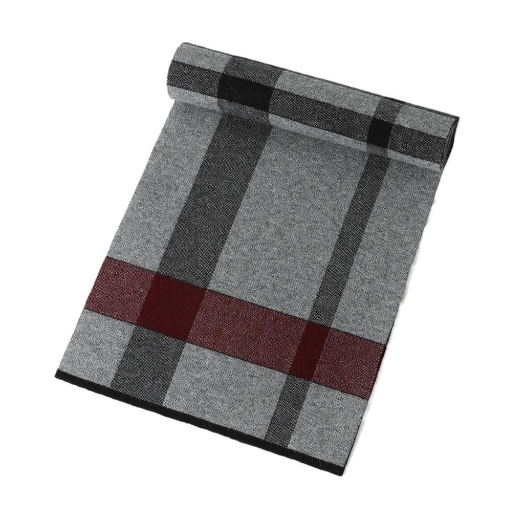 Versatile pure wool men's scarves, autumn and winter fashion warm plaid scarves, wool scarves can be