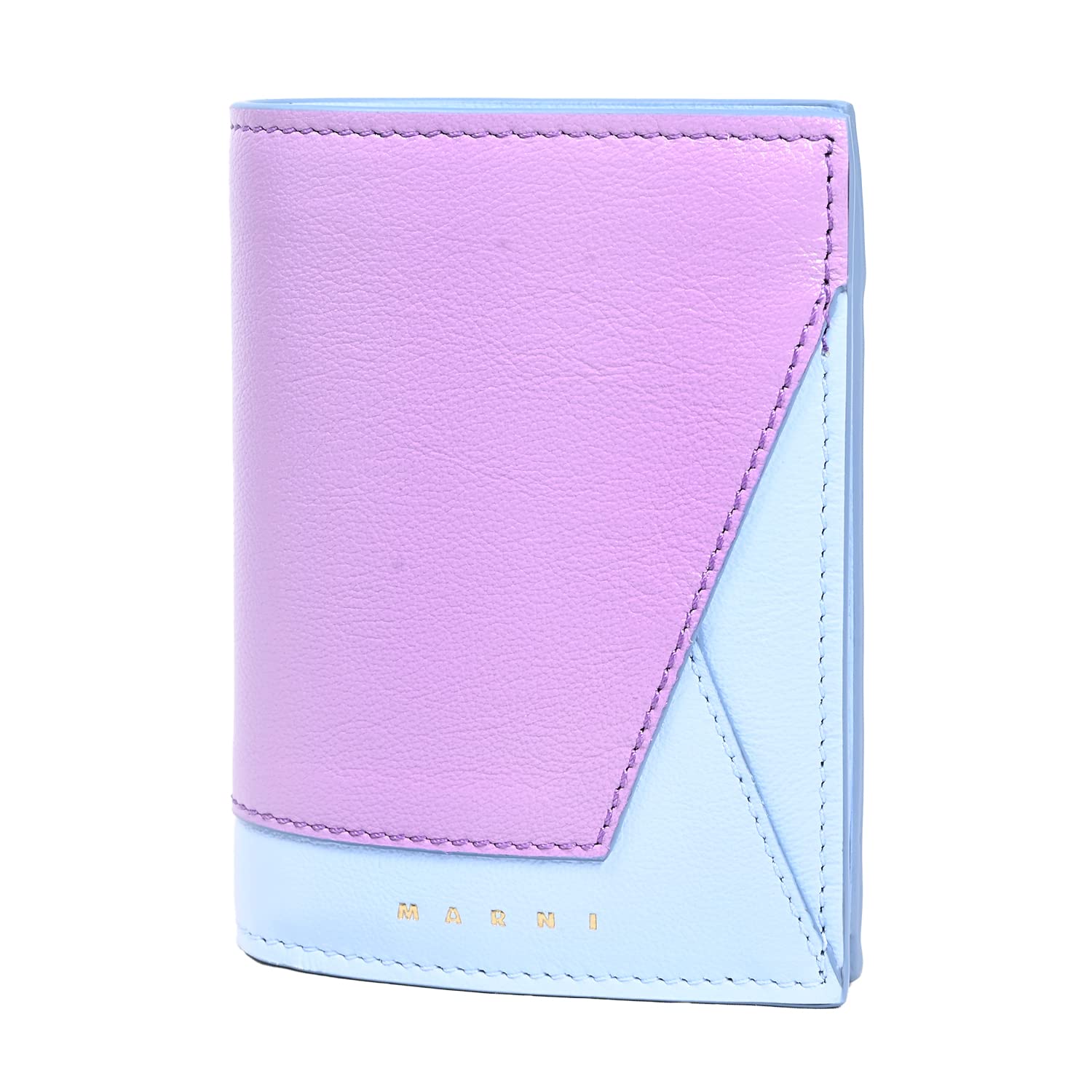 

Marni Bifold Wallet Compact Wallet Calf Leather Light Lila Powder Blue Bicolor PFMO0055U1 P2644 Z639B Women s [Item]