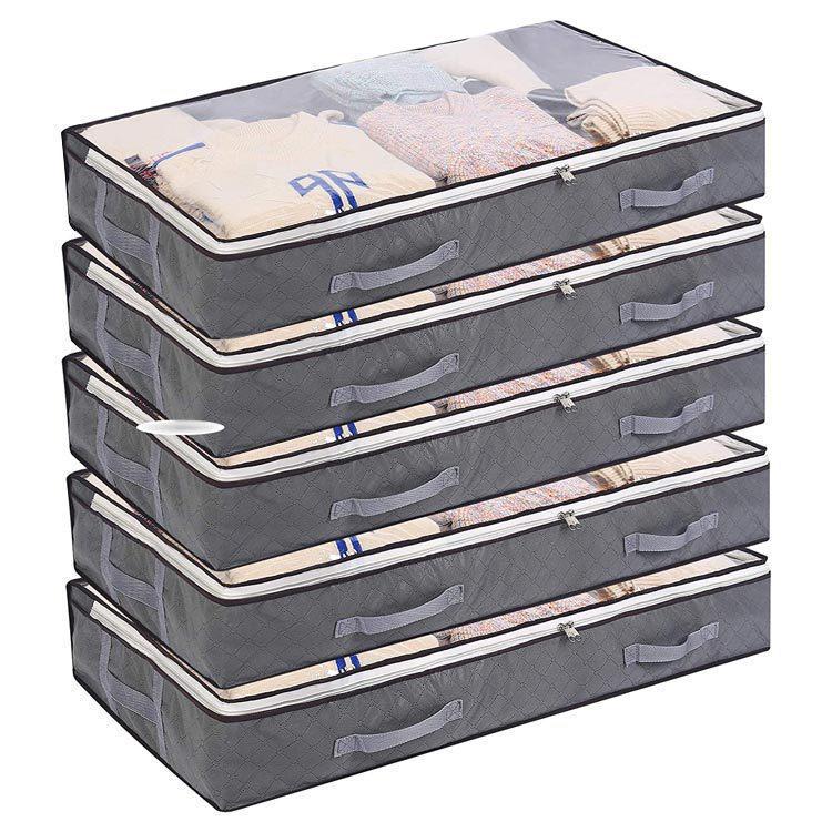 Collapsible Bed Storage Bag for Quilts and Clothes - Dustproof Wardrobe Organizer