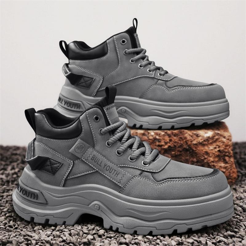 New Fashion Autumn And Winter Men's High Top Martin Boots Students Male Boys Trending Soft Sole Work Shoes Labor Protection Martin Sneakers