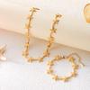 Bohemian Metal Starfish Pendant Necklace Bracelet Set for Women Girls Gold Color Starfish Choker Beach Holiday Party Jewelry