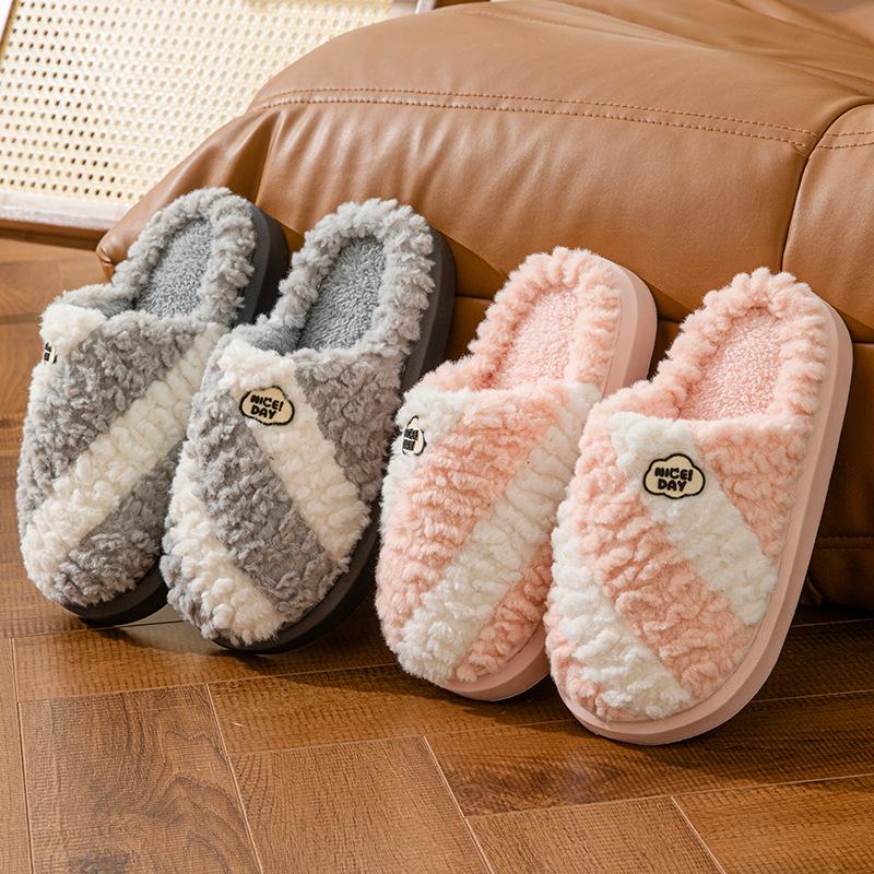 New cotton slippers autumn and winter non-slip and deodorant thick-soled couple slippers winter indoor home warm cotton slippers