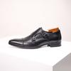 Grandi Scarpe da Uomo Mengke a Doppio Bottone, Scarpe in Pelle, Vera Pelle da Uomo, Scarpe in Pelle Stile Britannico per Gentiluomini d'Affari
