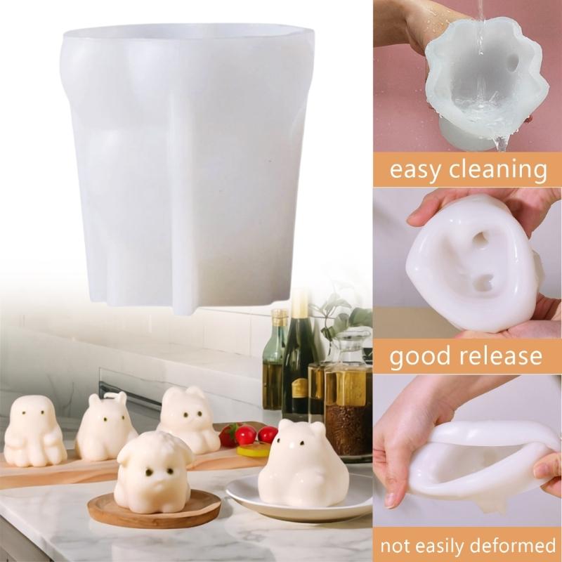Cute Animal Puddings Silicone Molds Cute Fondants Molds Cake DIY Supplies Pastries Bakings Tool Soap Molds