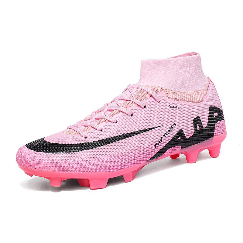 Foreign trade high-top football shoes men's and women's TF knitted mesh sports AG sneakers special training shoes for sports competitions
